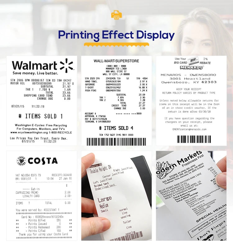 Wholesale Cheap Inkless Thermal Printer 80mm Receipt Printer USB Bluetooth Wifi Lan Port POS Printer for Small Business