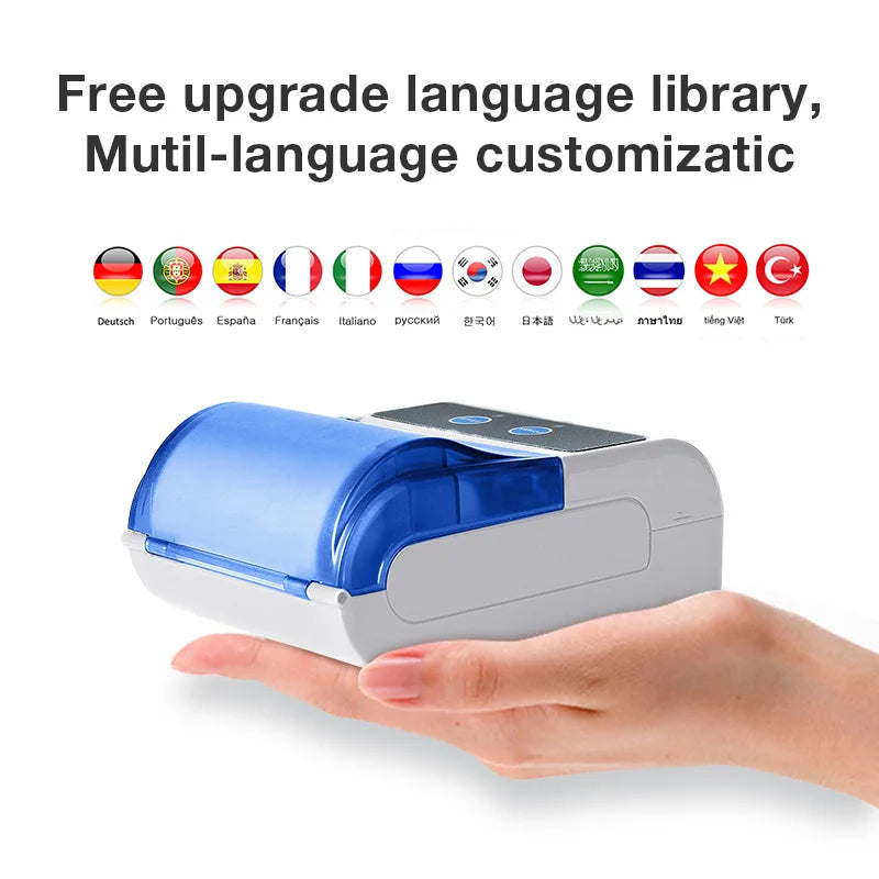 QS-5803 RS232 USB & Bluetooth 4.0 Wireless Mini Portable 58mm Thermal Printer Receipt Label Printer Stock Available