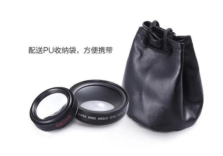 Hot 0.45X 2 in 1 Macro Wide Lens Angle Mobile Phone Camera Lens