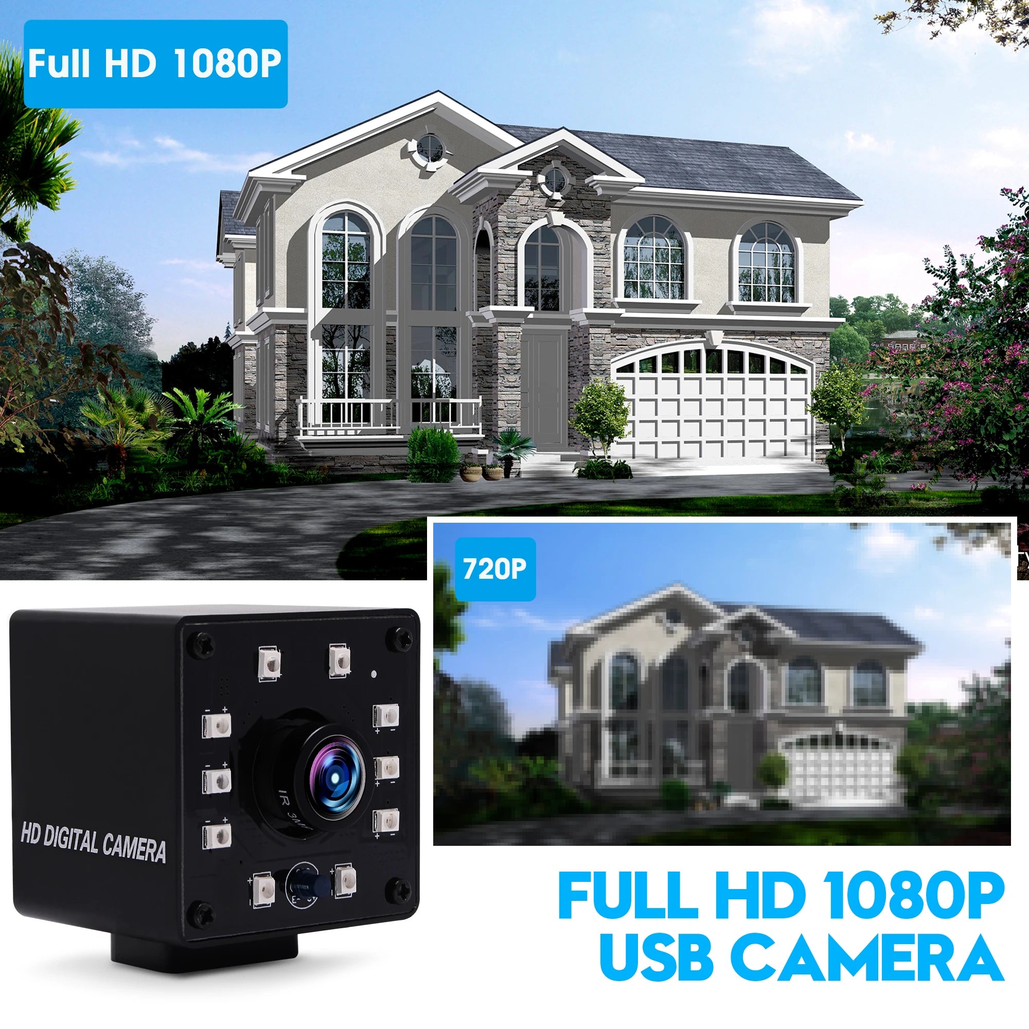 ELP 2MP 1080P Infrared Wide Angle USB Camera CMOS OV2710 MJPEG 120fps/60fps/30fps High Frame Rate Night Vision USB Webcam