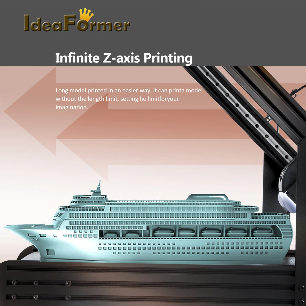 3D Printer Ideaformer IR3 V2 Conveyor Belt Infinite Z Printing 250*250*mm Endless Core-XY Silent Dual Gear Extruder FDM Machine