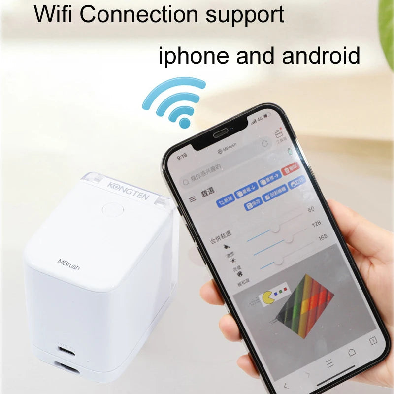 Yaomatec MBrush Mini Wifi  Handheld Food Printer Coffee Latte Cake Macaron Personality Pattern Portable Small Printer