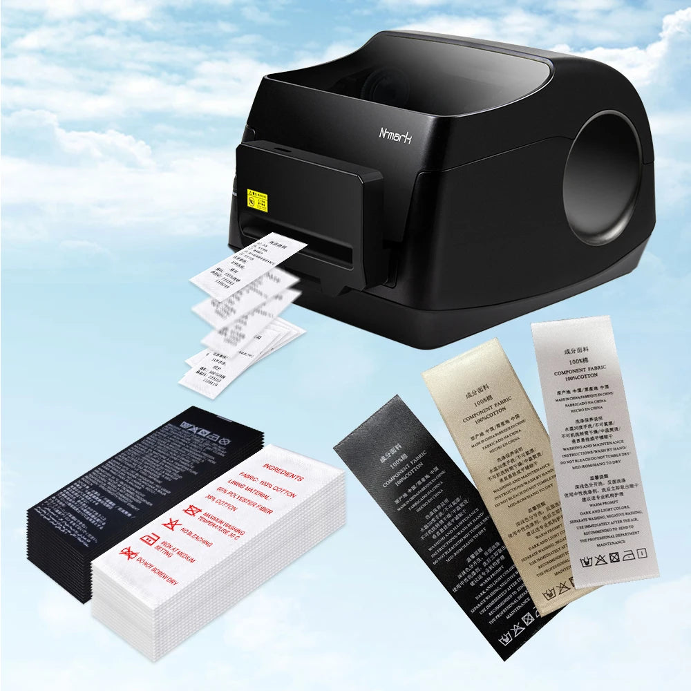 N-mark Fabric Label Printers and Auto-cutting Textile Label Printer for Sticker Printing Machine Custom Ribbon with logo