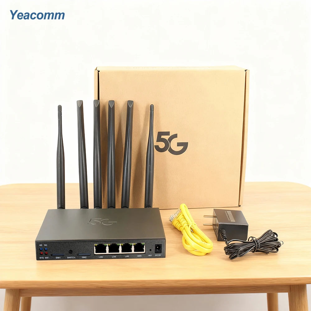 Yeacomm NR810 RM520N-GL 5G CPE Router Home Verizon AT&T T-mobile Internet Dual Sim Card Slot 5G Wifi6 AX3000 Global Version