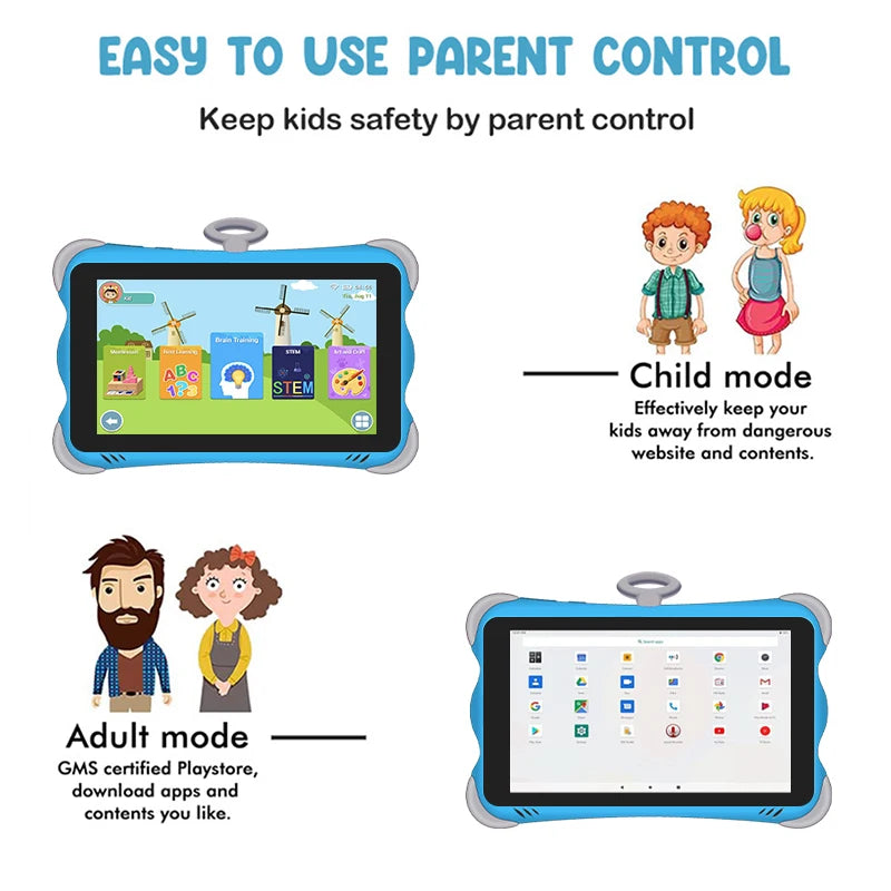 Custom 7 Inch 2gb 16gb Kid Tab Educational Learning 3g 7 Inch Kids Android Tablet With Sim Card Slot