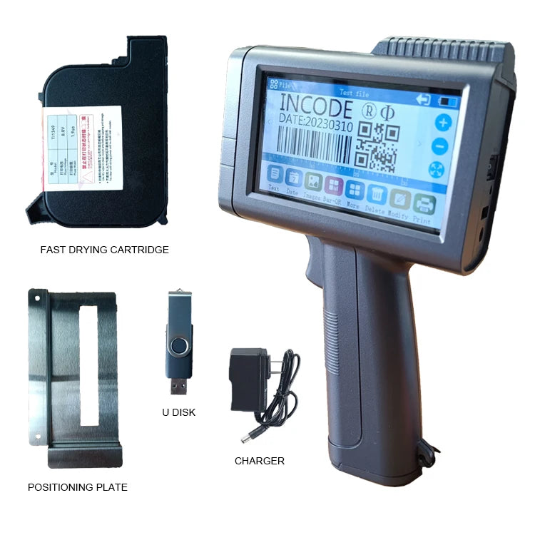 INCODE 12.7mm Online Variable Qr Bar Batch Code Number Logo Expiry Date Label Portable Hand Jet Handheld Thermal Inkjet Printer