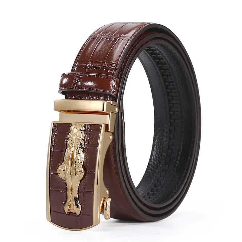 Man Belt Alloy Crocodile New Design Custom Cowhide Leather Belt Designer Mens Belt With l Buckles