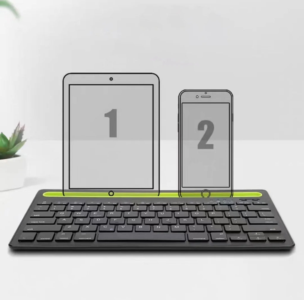 Black Wireless Silent Multi-Device Keyboard Mobile Phone Stylish Portable Convenient Universal Multi-device Wireless Keyboard Wi