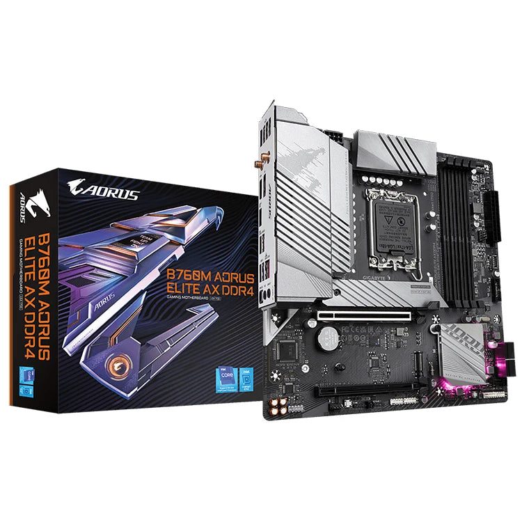 GIGABYTE B760M AORUS ELITE AX DDR4GIGABYTE Support 13th and 12th Gen Series Processors With Intel Socket LGA 1700