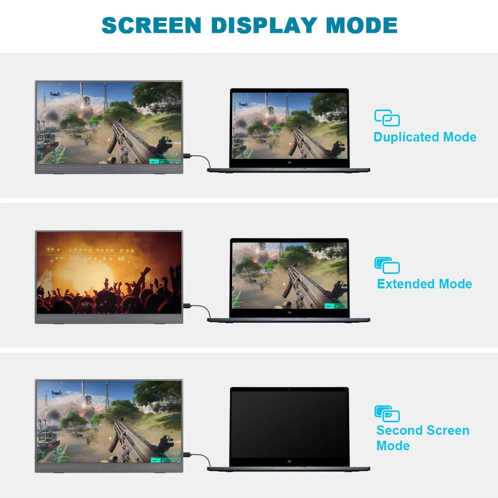 15.6 Inch 1080P FHD USB-C HDR Ultra-Slim IPS Portable Laptop Monitor with External Display Speakers Gaming Monitor Display