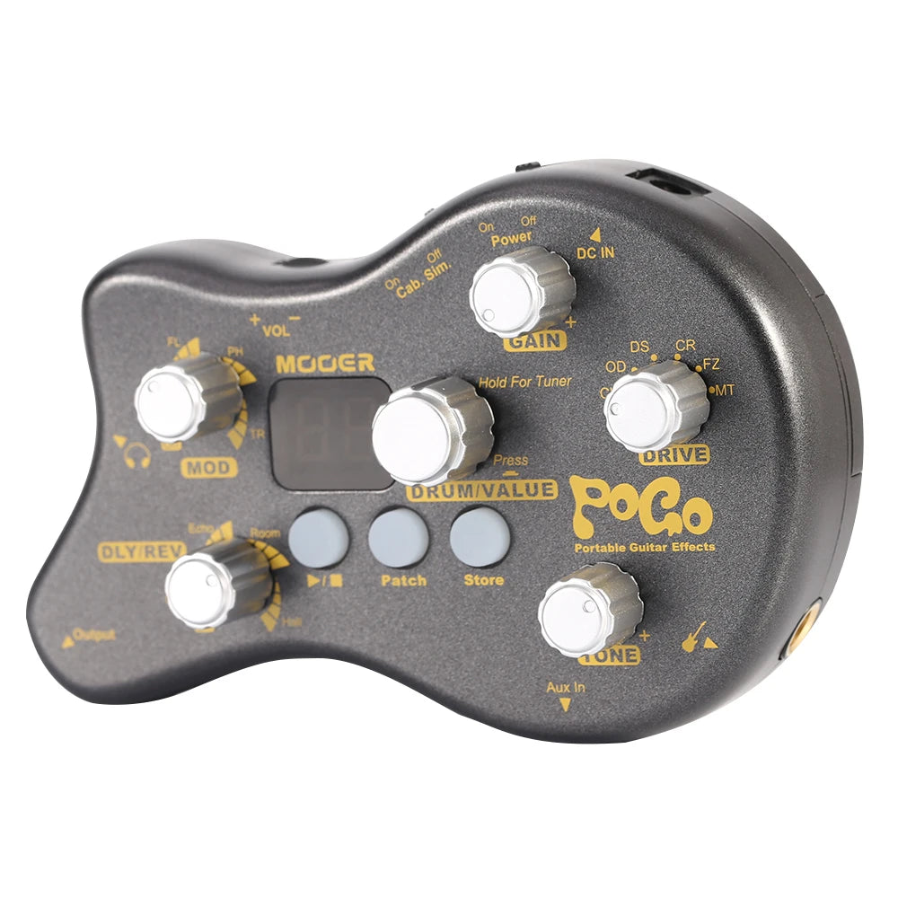 MOOER PE50 Pogo Black Portable Guitar Multi Effect Processor Guitar Pedal 15 Effect Types 40 Drum Rhythm Tuning Function