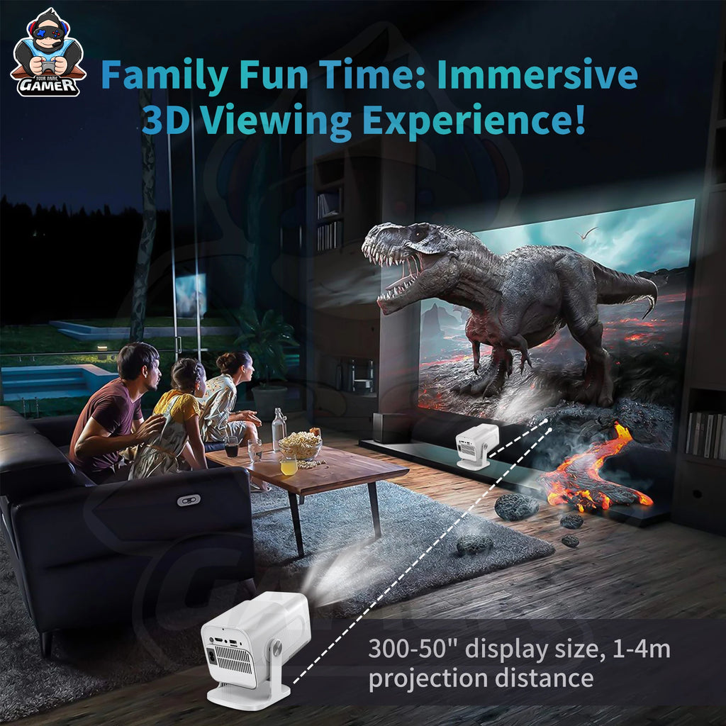 Latest HCS350 max Gaming Projector Allwinner H713 3D 4k HD Android 11 High Lumen Wireless Smart Projector with Wireless Gamepad