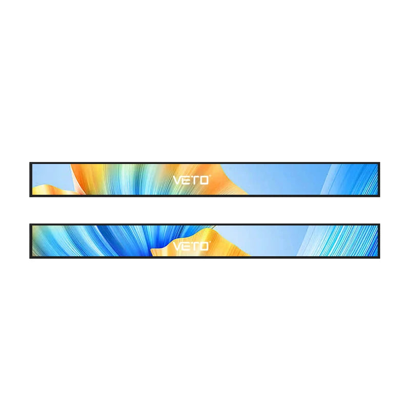 VETO 23.1 Inch Indoor Stretched Bar LCD Panel Android Shelf Advertising Screen TFT LCD Bar Style Display for Supermarket Retail