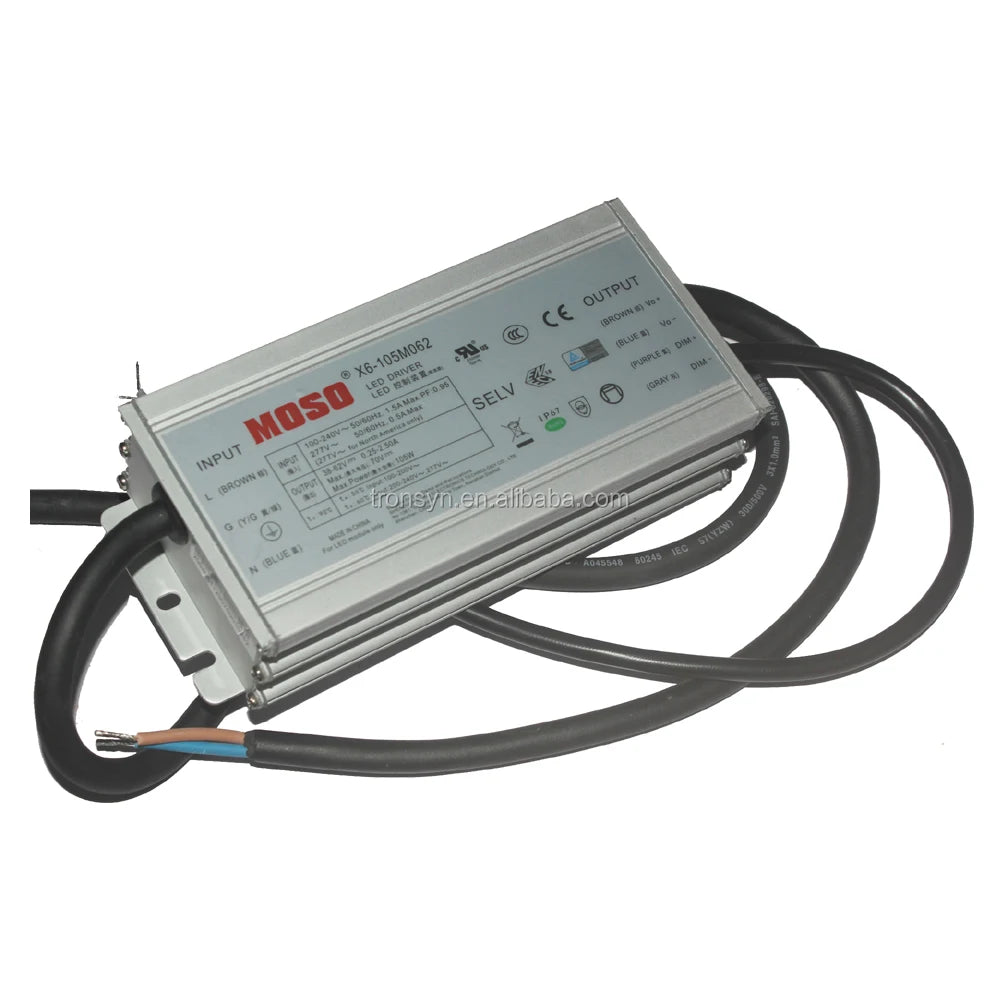 Moso Authorizaion X6-105M062 105W 62V 2.5A Moso LED Driver for LED Panel Light With 3 in 1 Dimmable Function