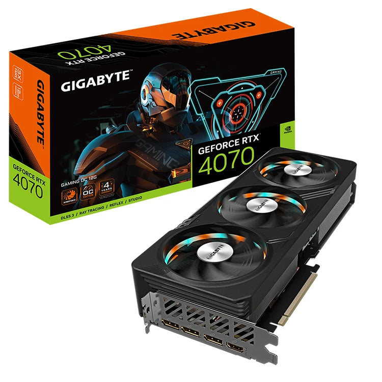 Used GIGABYTE GeForce RTX 4070 GAMING OC12G Graphics Card with 12GB GDDR6X 192 Bit Memory Support OverClock