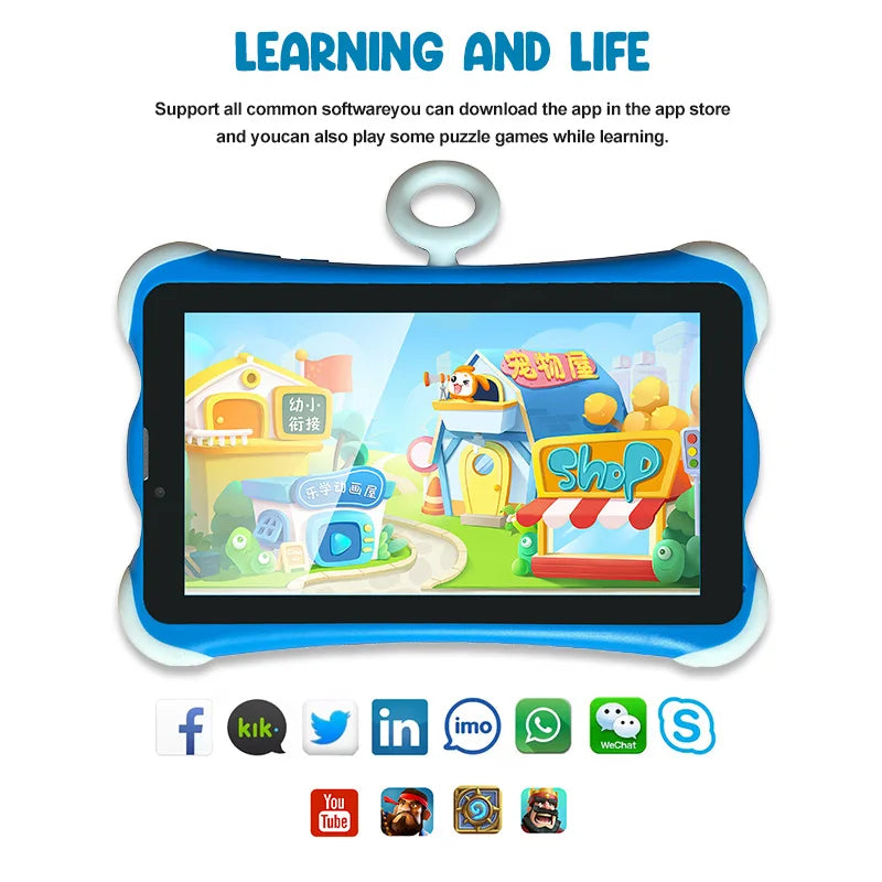 Tablett Pour Enfant Tablet Android With Sim,7 Inch Silicone Case 3G Phone Kids Educational Tablet With Sim Card Slot