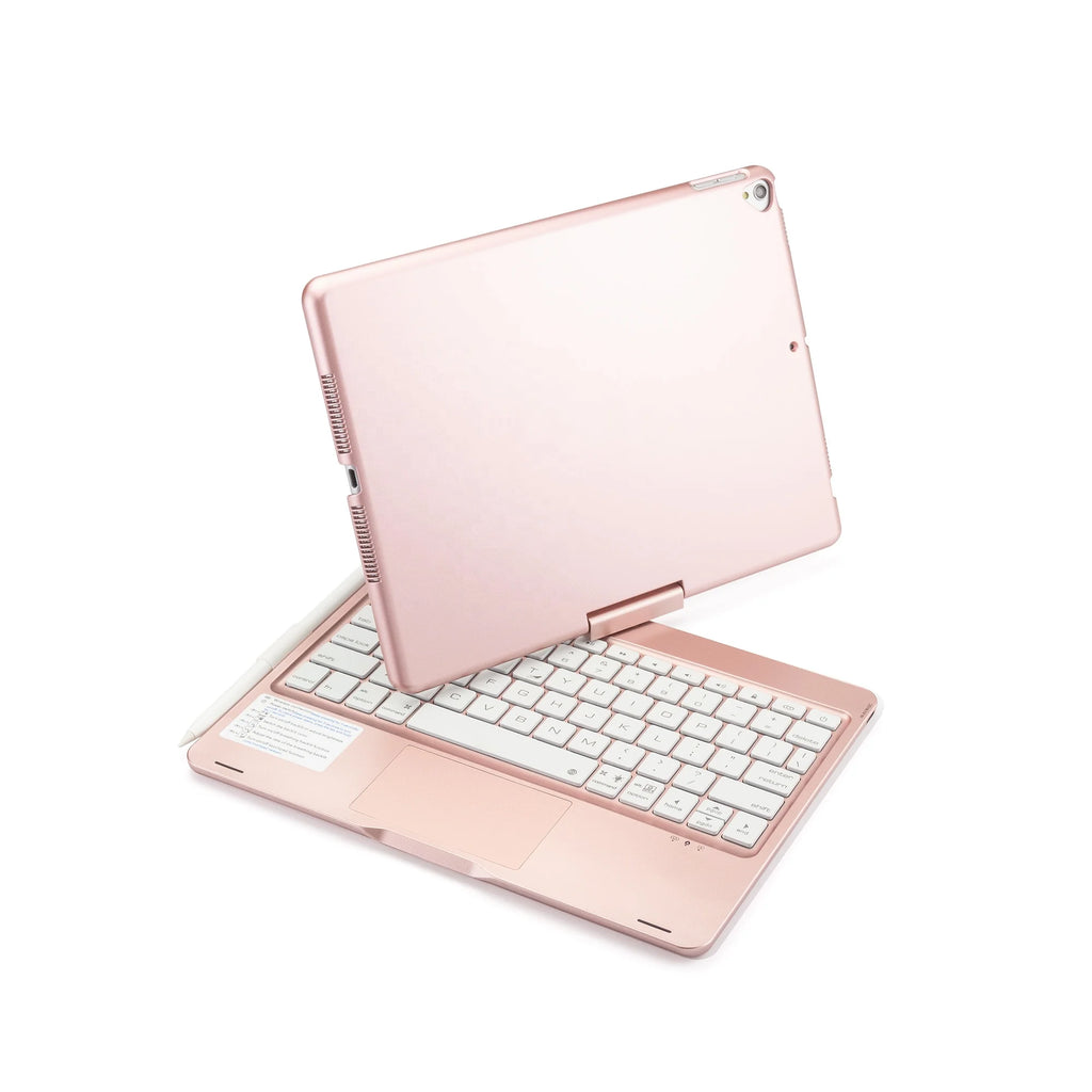 Rose Gold 360 Rotating Cover ABS Wireless Backlit Keyboard for iPad 10.2 10.5 Inch