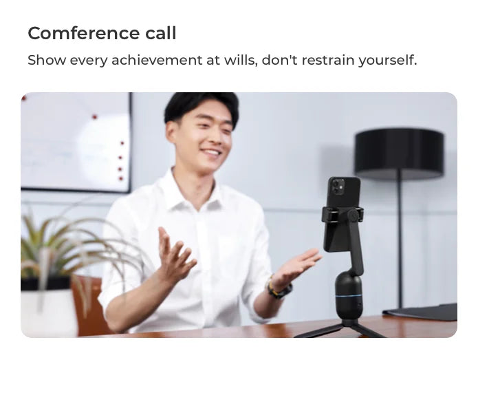 OBSBOT Me AI Powered Selfie Phone Holder Auto Tracking Quick Pick Smartphone Gimbal Webcam for Vlog Live Streaming Photo Video