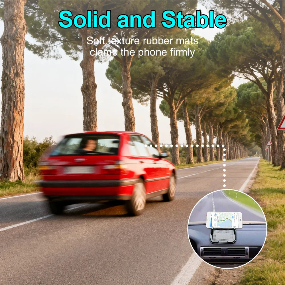 Anti-Slip Car Phone Holder Pad with Dual Slots-Universal Smartphone & GPS Dashboard Mount