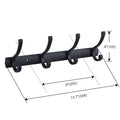High Load Capacity Option Size 3-4-5-6 Robe Hooks Aluminum Wall Mounted J-Hook in Black Towel Hook Rack