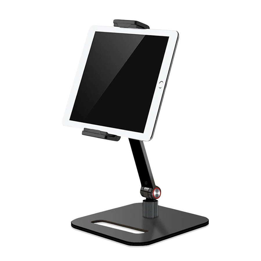 360° Rotating Aluminum Alloy Tablet Stand Stable Adjustable Desktop Holder for iPad Pro 12.9, Foldable Stand for Office Home