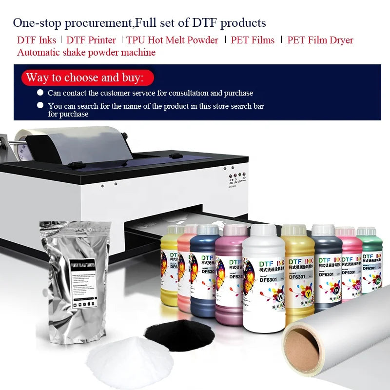 New Hot Sale QY A3 DTF Transfer Printer Automatic Shaking Powder Machine 30CM 1-Year Warranty CE Certified 4 Color CMYK Epson