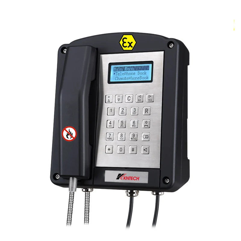 KOONTECH Anti Explosive Phone with LCD Display IECEx Approved Analog Explosion Proof Telephone KNEX1
