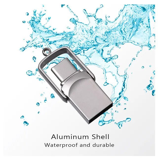 Free Laser Logo Mini Metal Type-C USB Flash Drive 2.0 3.0 8GB 16GB 32GB Pen Swivel 64GB 128GB Memory Stick  for Iphone 15/16/17