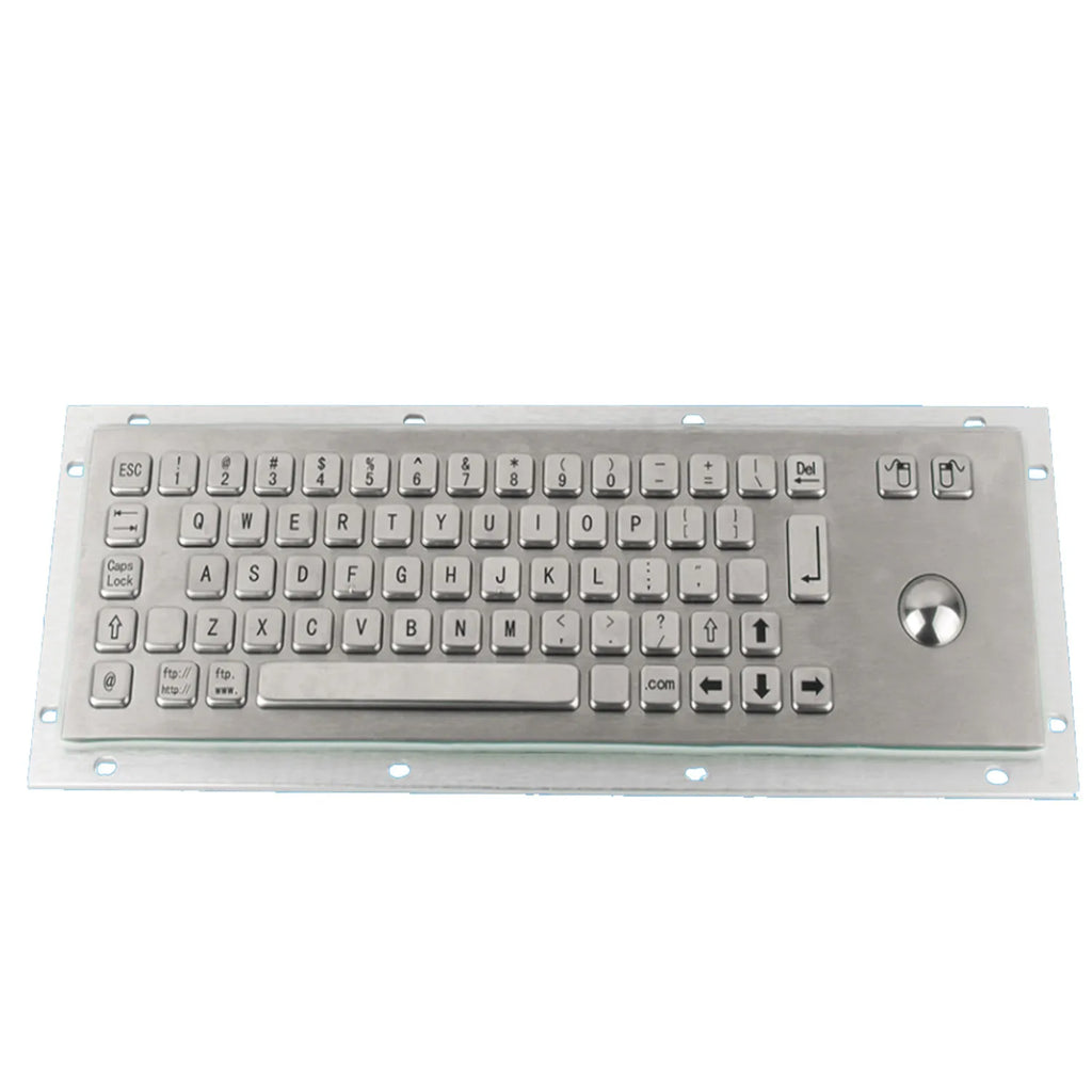 Industrial Metal Braille Stainless Steel Keyboard IP65 USB Metal Keyboard With Trackball Touchpad