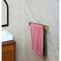 HMS 22\" Modern Traditional Solid Teak Towel Bar Brass Towel Racks with Heater for Hotels