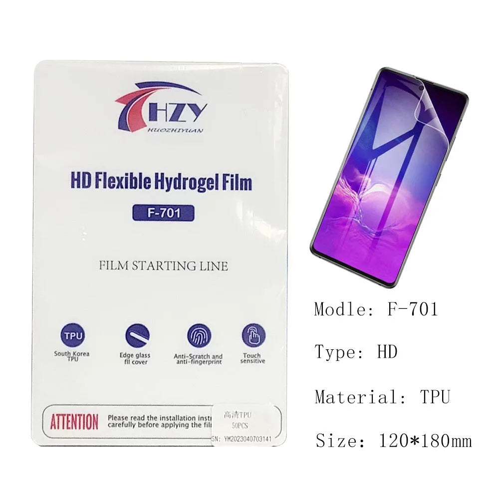 HZY F-701/F-703 Hydrogel Film HD Matte for iPhone Android Phone LCD Screen Protectors Intelligent Cutting Machine Plotter 50Pcs