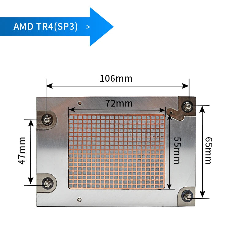 Aluminium Heat Sink Copper 4 Heat Pipes Active With Fan 2u AMD Sp3 Coolers Cpu