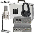 Mini Home Livestream Kit Microphone Headphones Sound Card Broadcast Recording Set