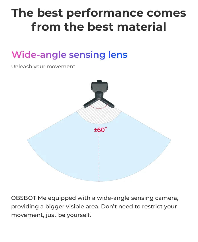 OBSBOT Me AI Powered Selfie Phone Holder Auto Tracking Quick Pick Smartphone Gimbal Webcam for Vlog Live Streaming Photo Video