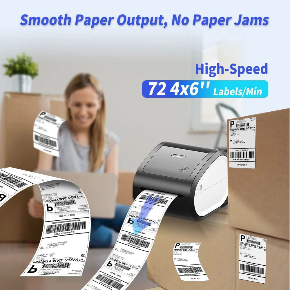 AIMO D520 Desktop Label Thermal Printer  No Ink Printer for Shipping Address Label Mailing Postage D520BT