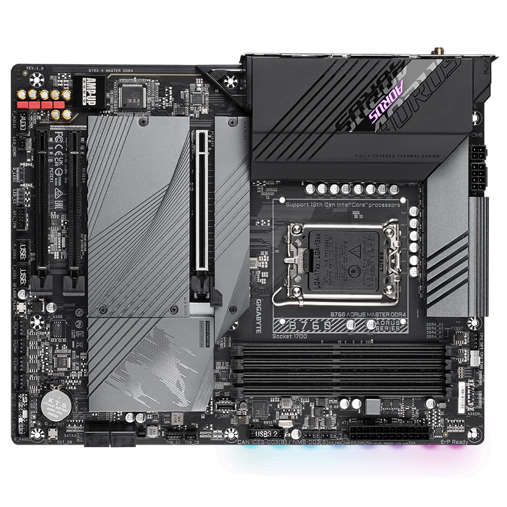 GIGABYTE B760 AORUS MASTER DDR4 Used Motherboard with LGA 1700 Socket 1x256 Mbit Flash Support Intel 13th /12th Gen Series CPU