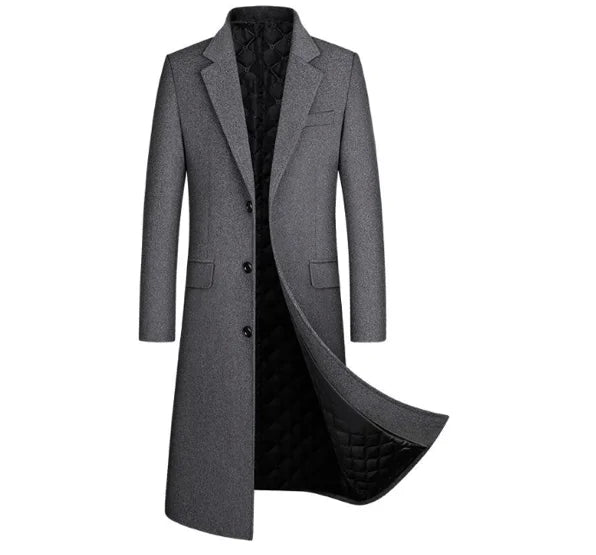 2024 Trench Coat High Quality Winter Mens Long Wool Overcoat Men Warm Thick Woolen Coat