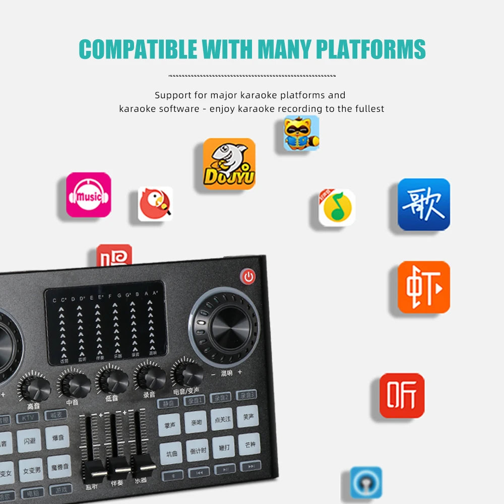 Mic Device Sound Effects Audio Mixer Universal Multi-functional Mobile Cell Phone Live Broadcast Microphone External Sound Card