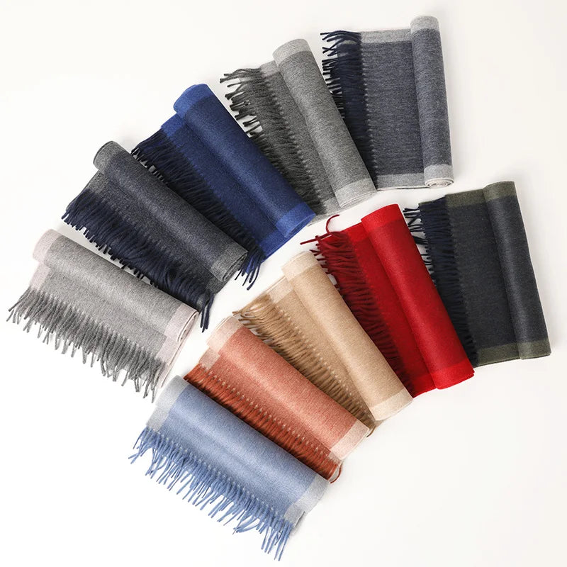 Custom Fashion Winter Warm Soft Scarf Designer Brand 100% Cashmere Luxury Scarves Shawl for Men and Women