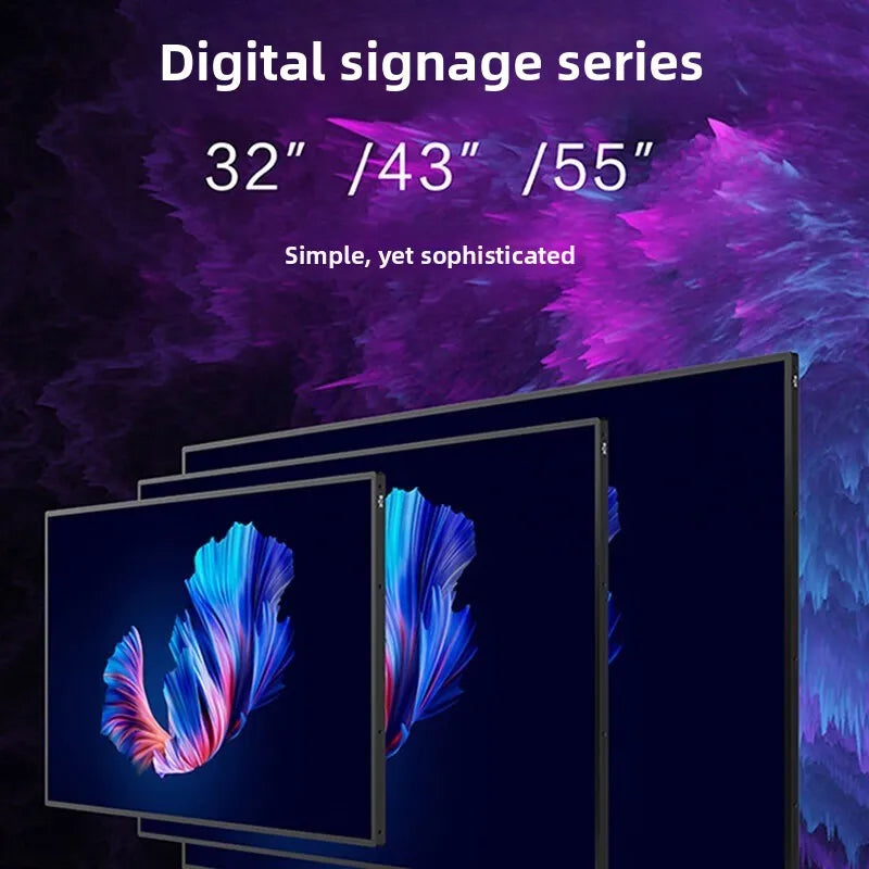 32 Inch~55inch Wall-mounted Indoor LCD Digital Signage Text Animation Support 5V Android System Plastic Construction Flower