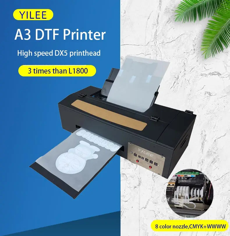 Yilee Small Business Machine Ideas L1800 DX5 A3 Dtf Printer Printing Machine Inkjet Printers CE Provided Cloths Printer 500ml 26