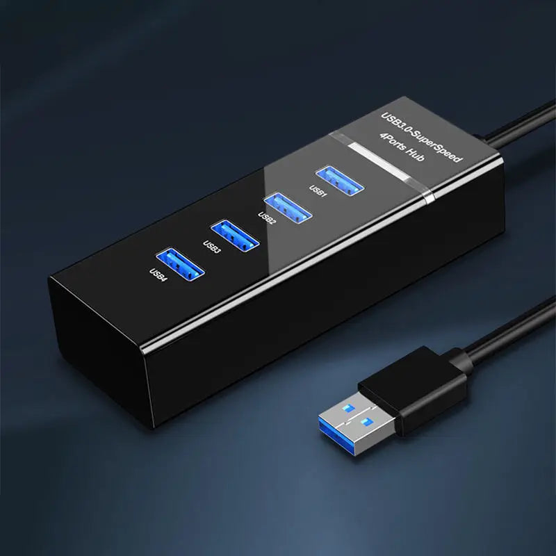 Yigao Super Speed 5 Gbps Transmission 4 Port USB 3.0 Hub with LED Light Splitter Expansion Adapter 0.25m Wire for PC-in Stock