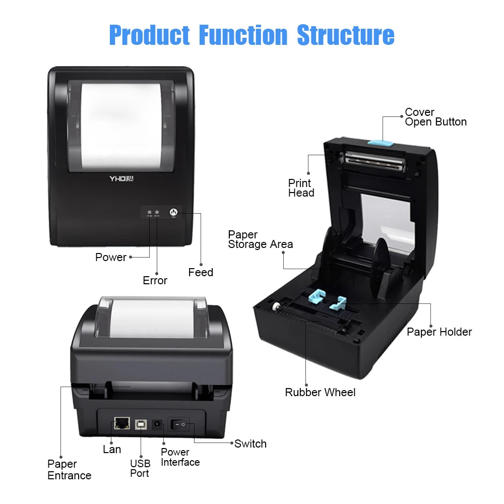 3 Inch Warehouse Use Barcode Printer Thermal Type 30mm 40mm 50mm 60mm 80mm Different Size Label Optional