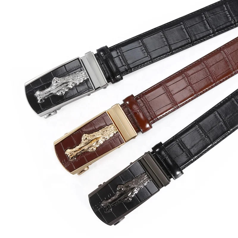Man Belt Alloy Crocodile New Design Custom Cowhide Leather Belt Designer Mens Belt With l Buckles