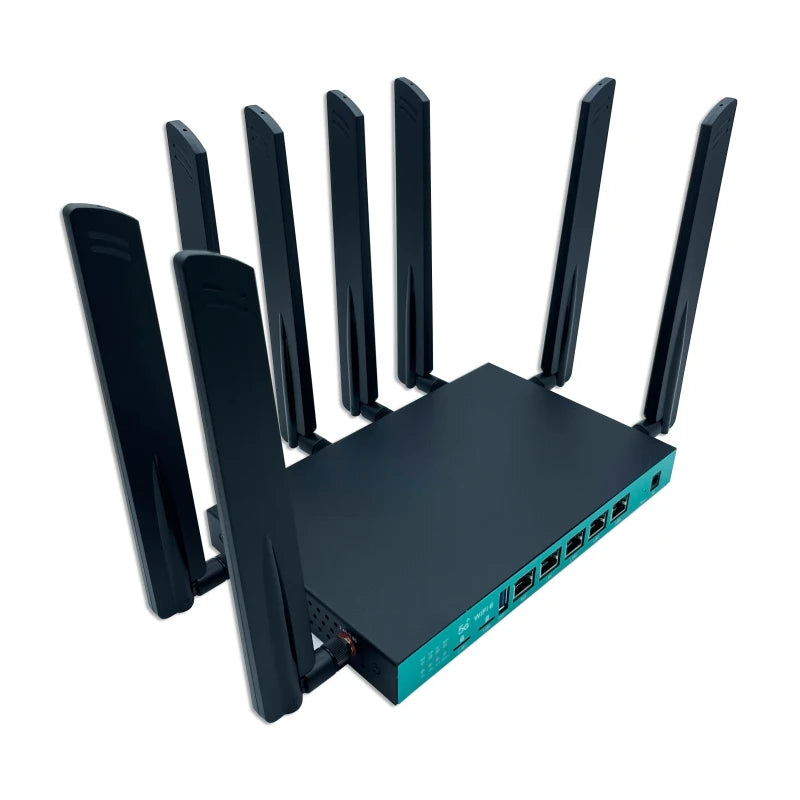 Wifi6 Router Gigabit Dual Band 12V DC Power 1800Mbps 5g Router Sim Openwrt Wifi Router 5g with 8 Antenna