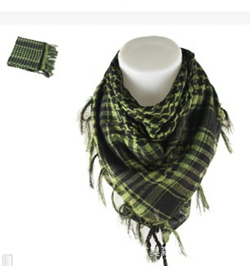 New Fashion Mens Lightweight Square Outdoor Shawl Arab Tactical Desert Shemagh KeffIyeh Arafat Scarf Fashion Hijab for Men 1mx1m