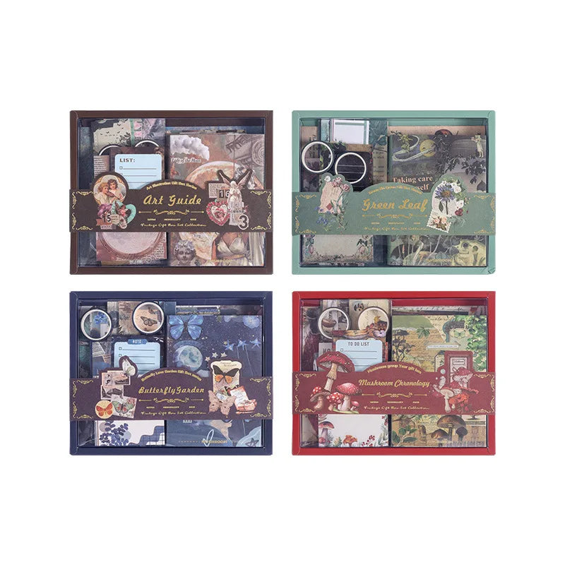 125pcs/pack Retro Handbook DIY Box Student Reward Gift Children's Stationery Gift Stationery Set