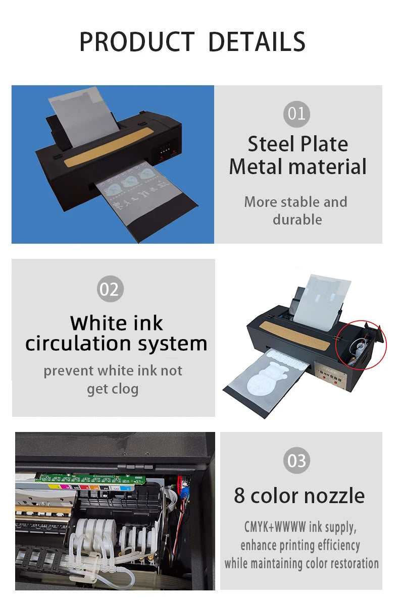 Yilee Small Business Machine Ideas L1800 DX5 A3 Dtf Printer Printing Machine Inkjet Printers CE Provided Cloths Printer 500ml 26
