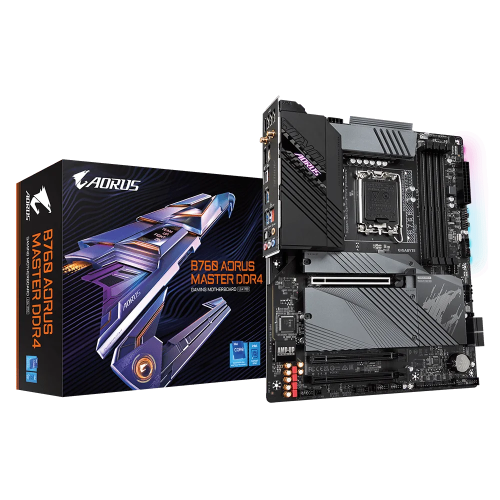 GIGABYTE B760 AORUS MASTER DDR4 Used Motherboard with LGA 1700 Socket 1x256 Mbit Flash Support Intel 13th /12th Gen Series CPU