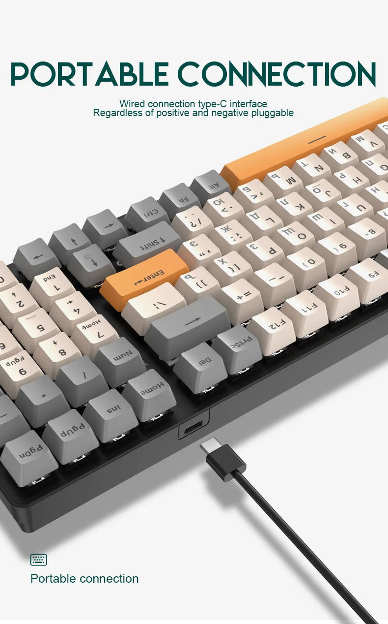 Free Wolf K3 Russian Mechanical Keyboard 980 Hot-swappable Axis Game Keyboard Computer Customized Keyboard